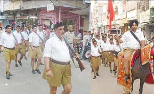 RSS-activists-March-in-Barnala-Punjab
